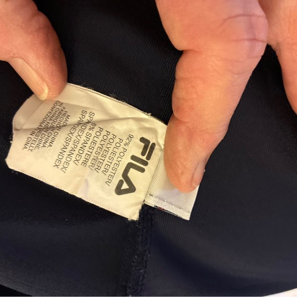 Fila Women’s Tennis Skirt/Top Outfit - 3 Piece Set - Red White and Navy Blue - Picture 5 of 8